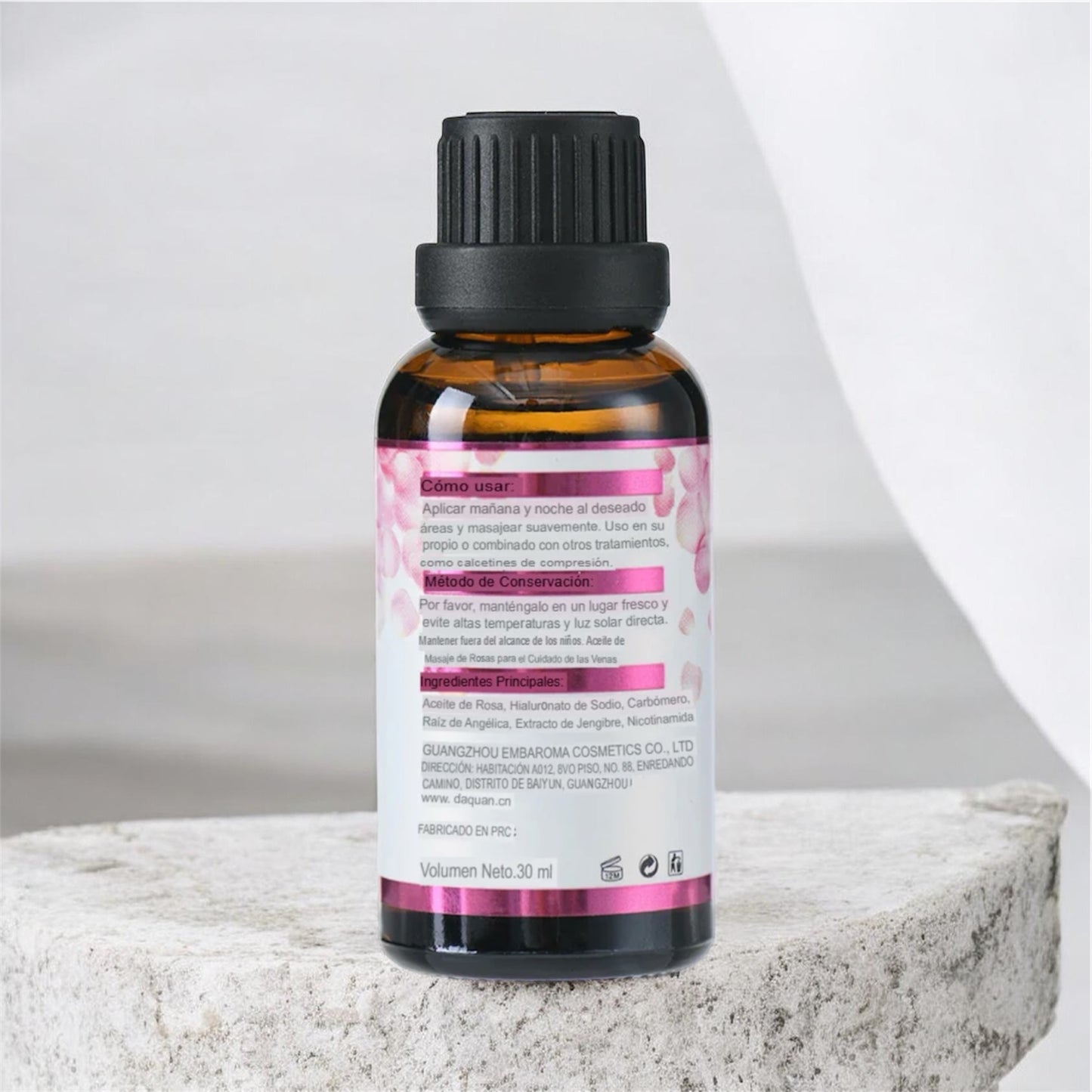 Vein Rosa – Aceite de Masaje Reafirmante y Calmante